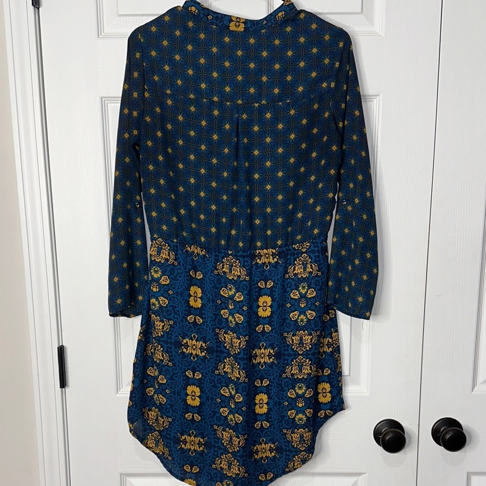 Altar'd State Blue and Yellow Floral Long Sleeve Dress - Picture 7 of 7